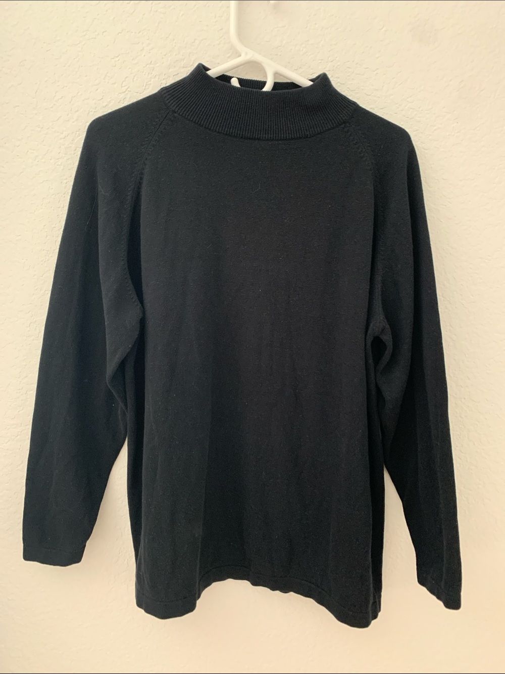 Classic Black Mock Neck Long Sleeve Top